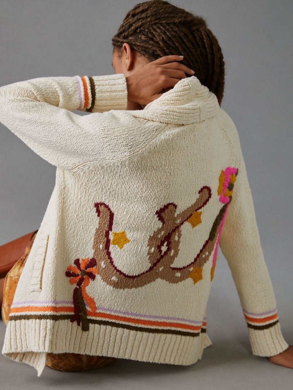 Anthropologie Maeve Duffel Horseshoe Cardigan Sweater